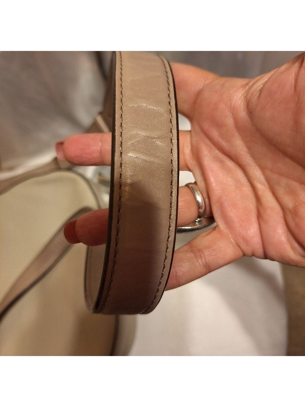 Michael Kors Elsey gray leather saddle bag crossbody with Tassels 10x8 euc - Picture 6 of 13